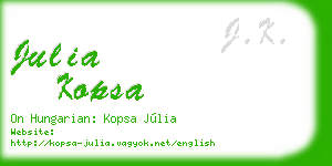 julia kopsa business card