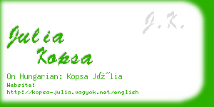 julia kopsa business card